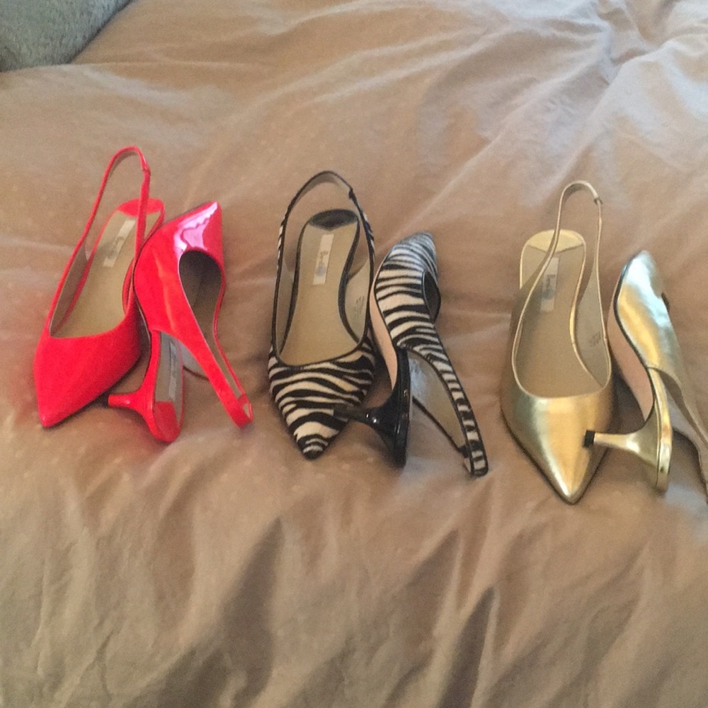 Boden kitten heel sling back shoes.